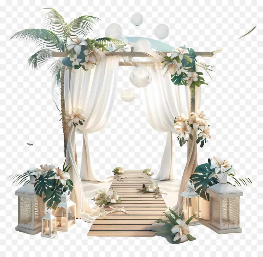 пляж свадебные，арку PNG