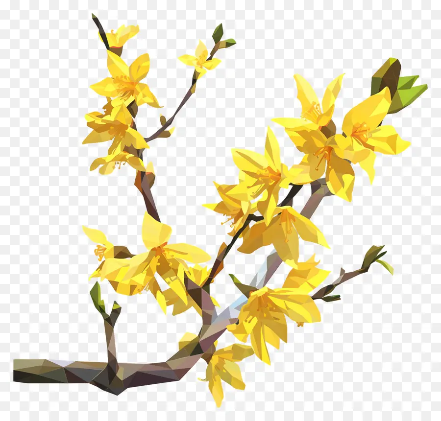 цифровой цветок，желтый цветок PNG