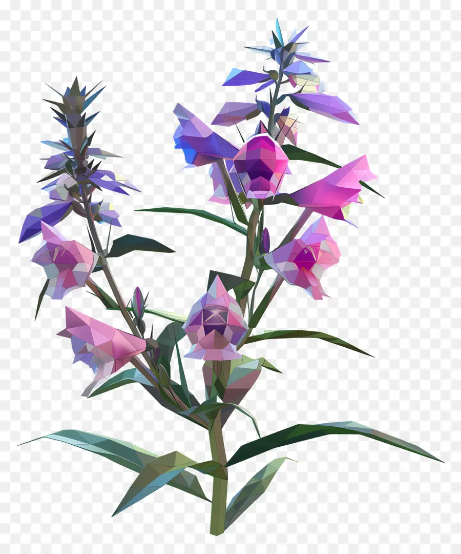 Цифровое цветочное искусство，фиолетовые цветы PNG