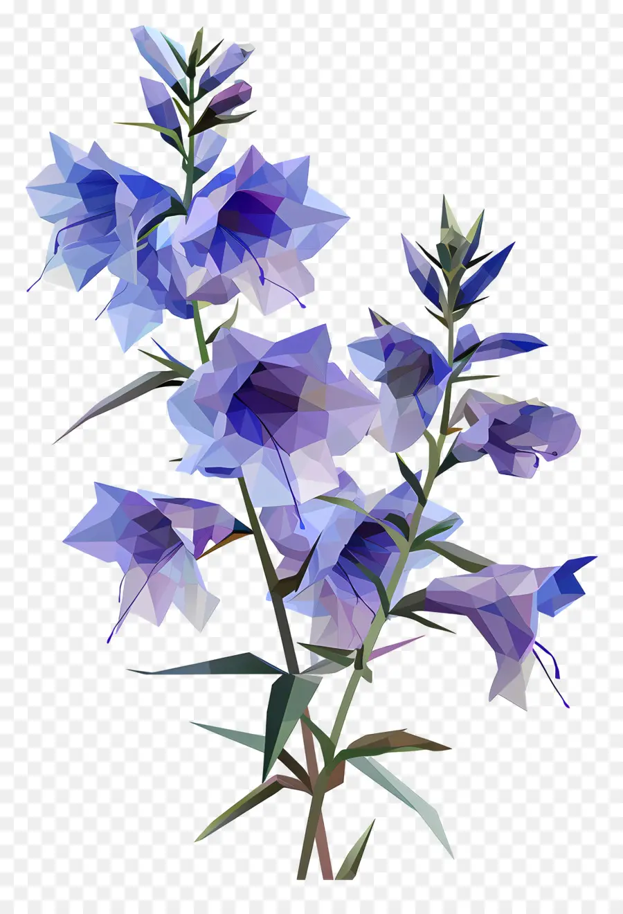 Цифровое цветочное искусство，Голубой колокольчик цветы PNG