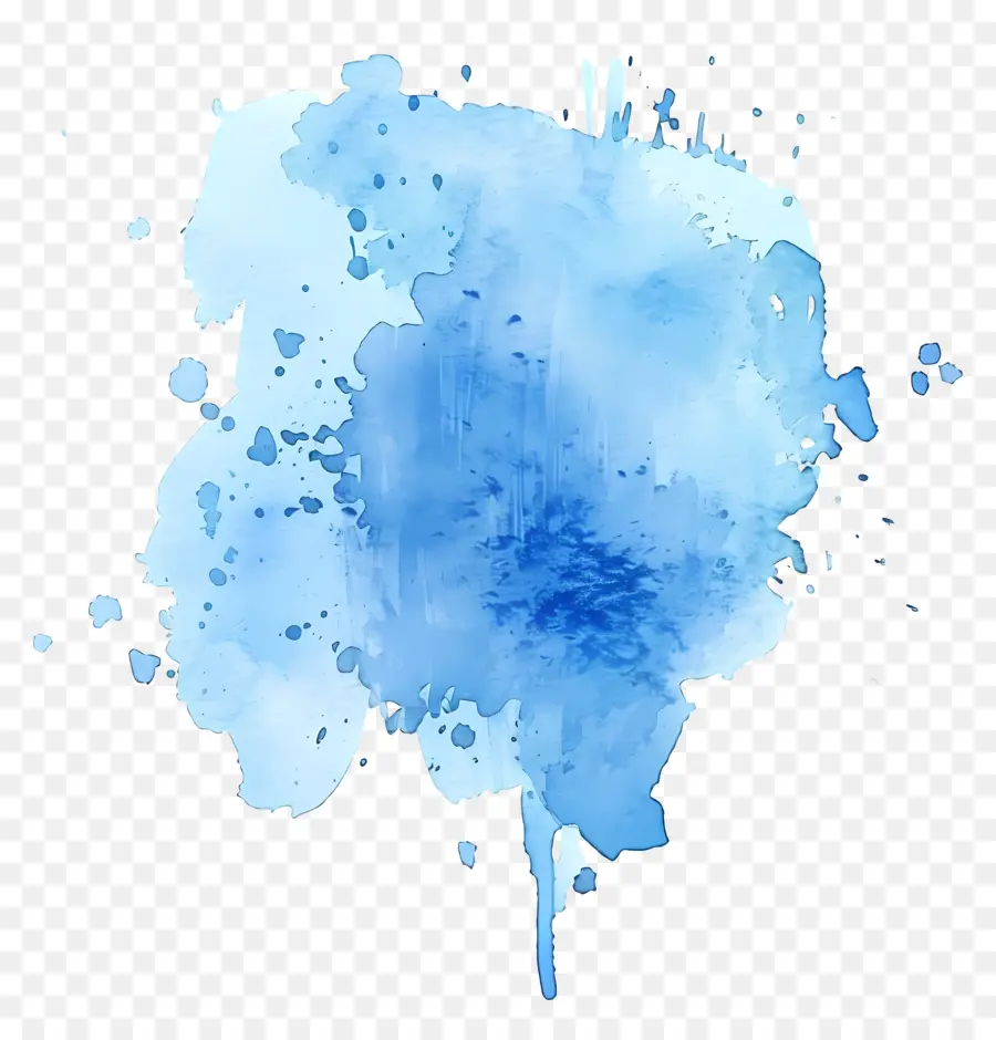 синий акварельный всплеск，синей краской PNG