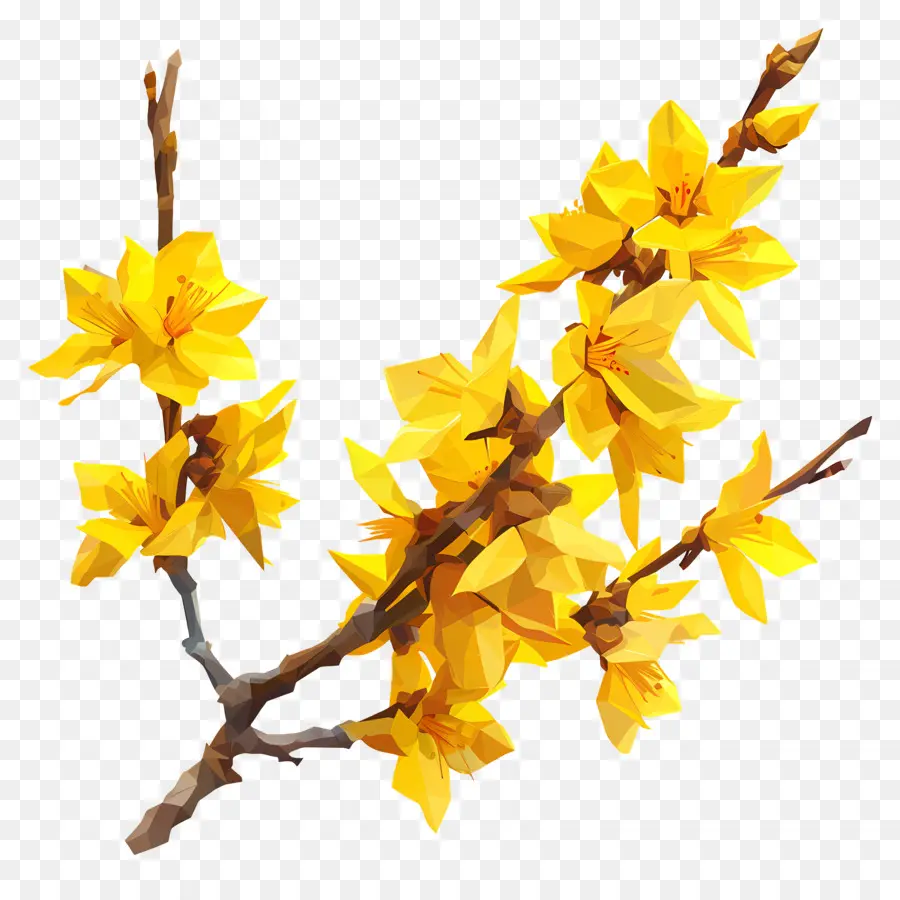 цифровой цветок，желтые цветы PNG