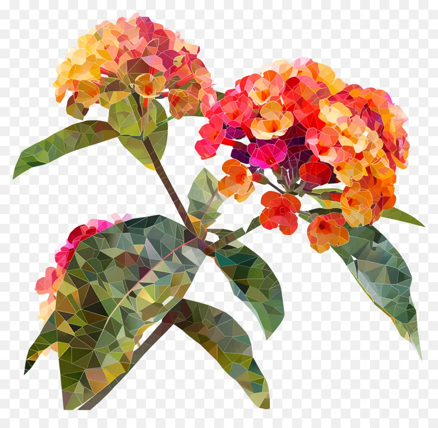 Цифровое цветочное искусство，низкие цветы PNG