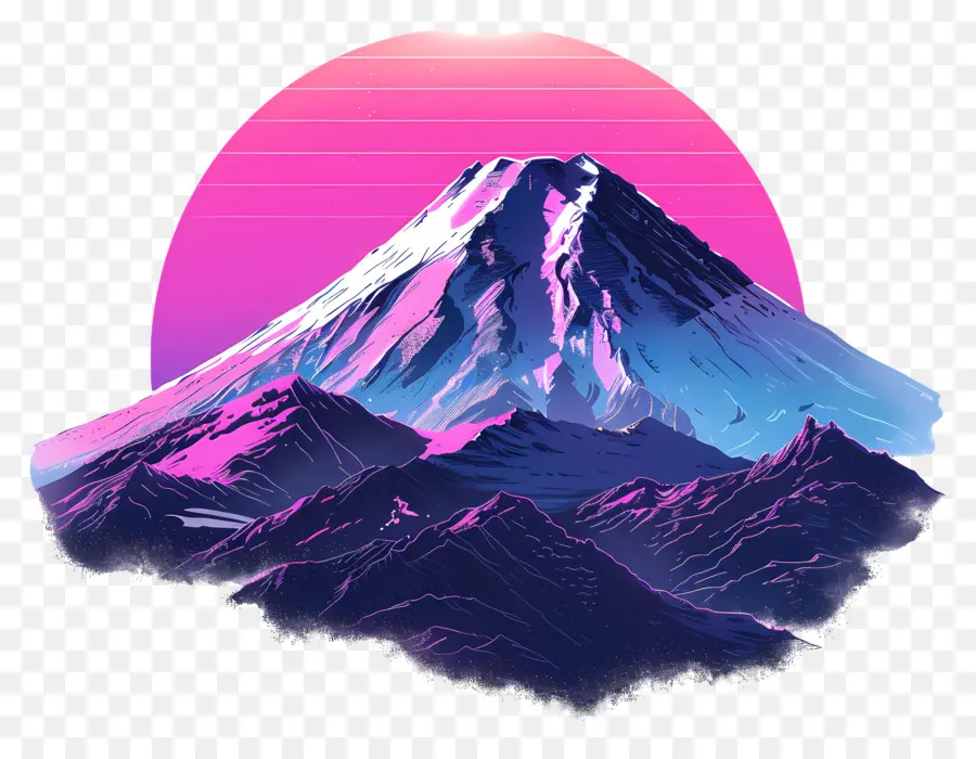 Паровороночная гора，Vaporwave PNG