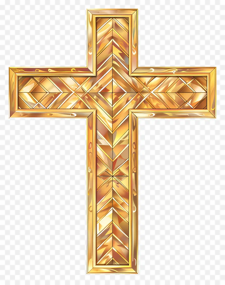 Христианский крест，золотой крест PNG
