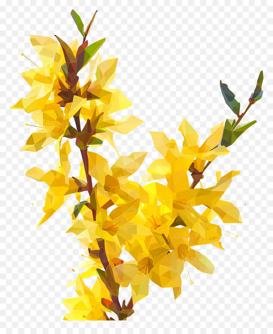 цифровой цветок，желтые цветы PNG