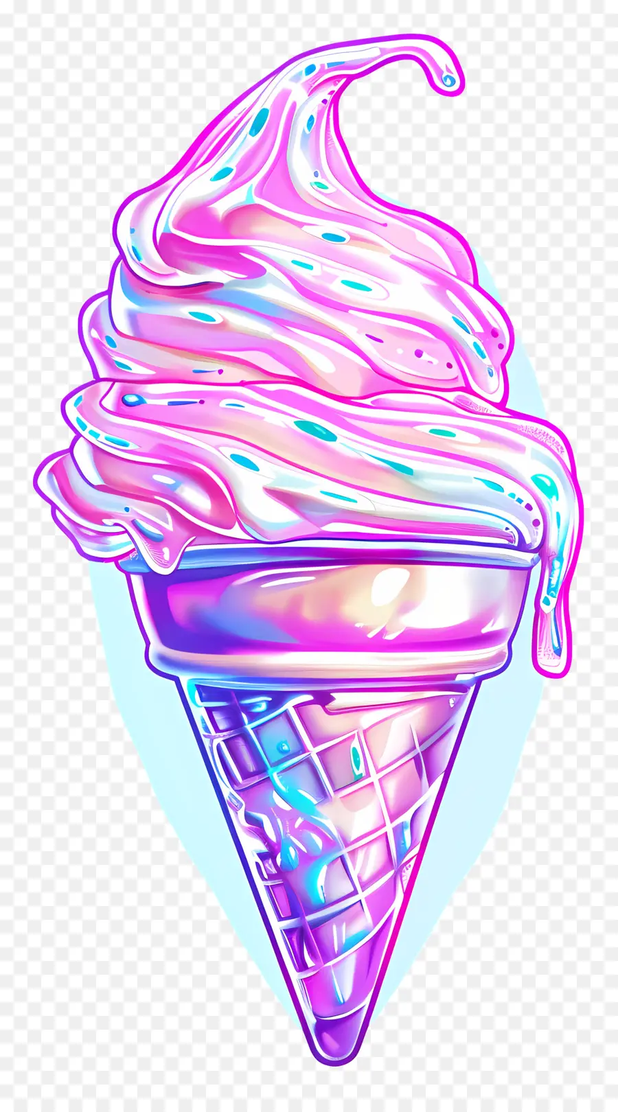 Паровороночное мороженое，Vaporwave PNG