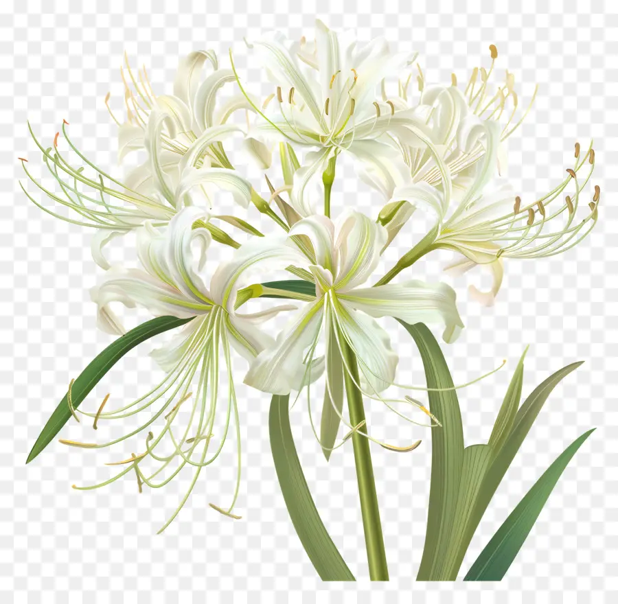паук Лили，белые лилии PNG