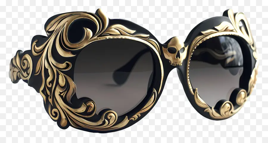 дизайн солнцезащитных очков，черно золотые солнцезащитные очки PNG