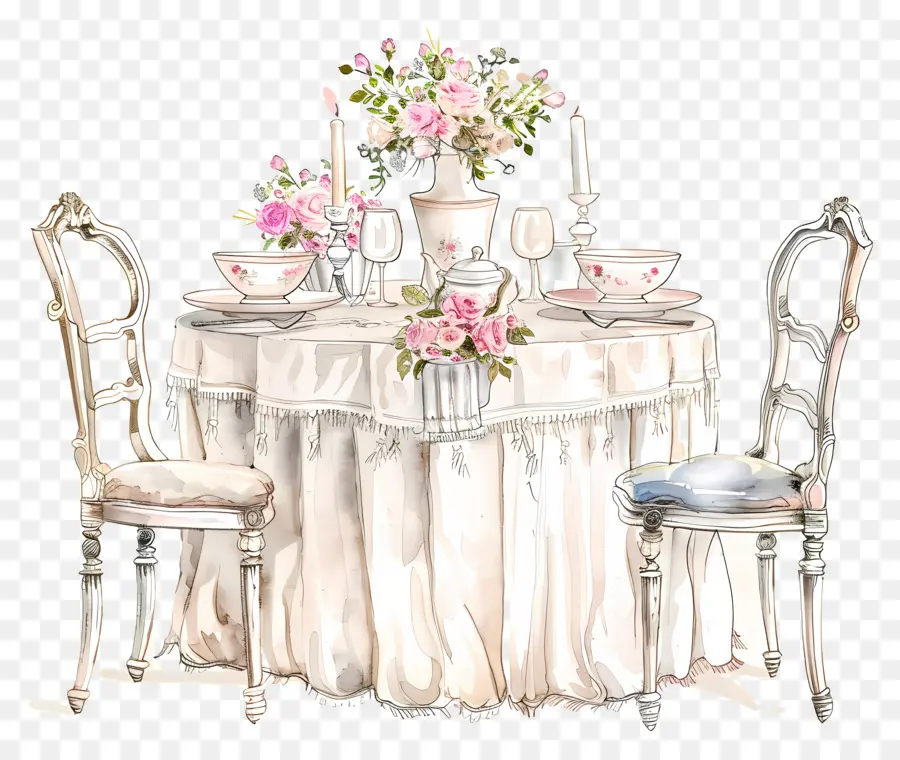 Свадебный стол，Сервировка стола PNG