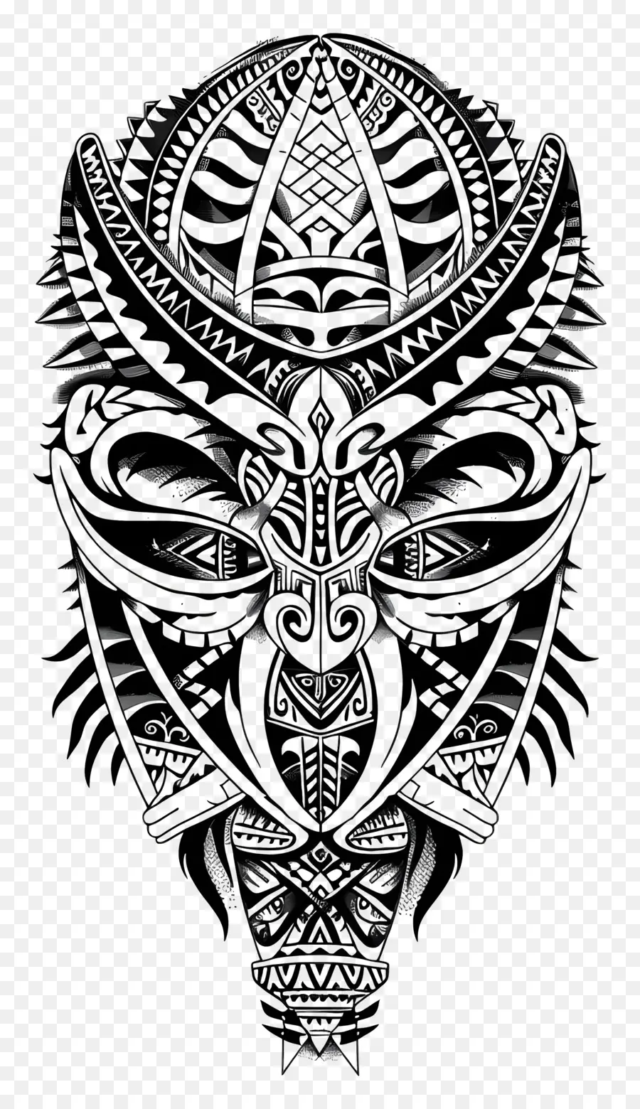 Полинезийская татуировка，цифровое искусство PNG