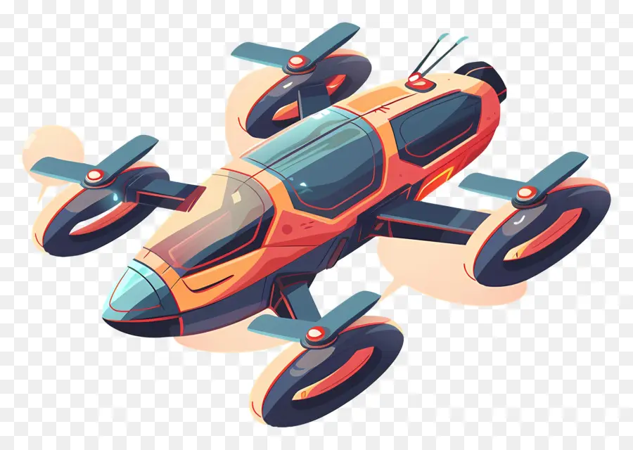 Летающий беспилотник，футуристический автомобиль PNG