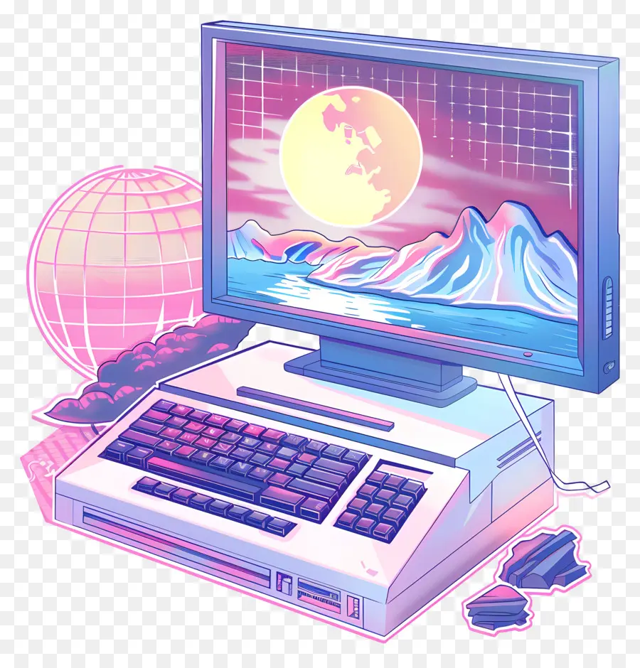 Vaporwave，компьютер PNG