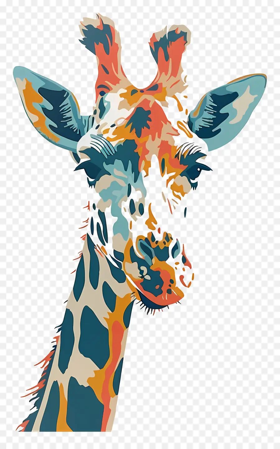 Жираф，Абстрактная живопись PNG