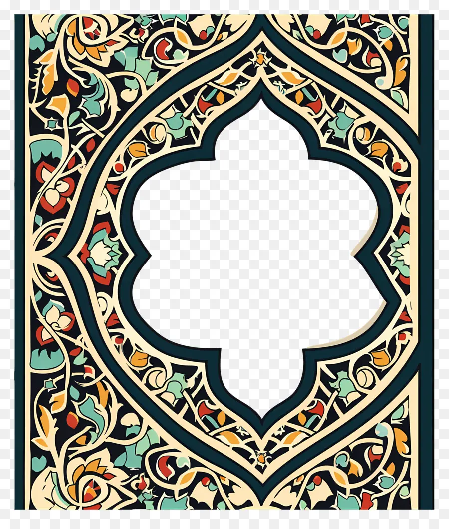 мотив граница исламская образец，цветочные кадр PNG