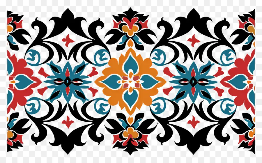 мотив граница исламская образец，Традиционное украшение PNG