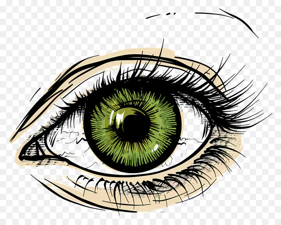 открытый глаз，зеленый глаз PNG