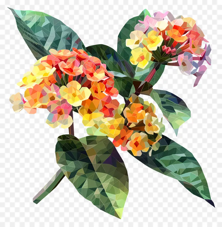 Цифровое цветочное искусство，Лантана Цветы PNG