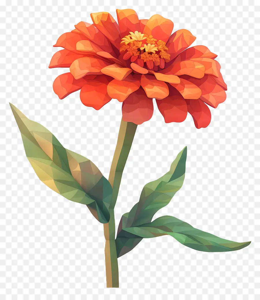 Цифровое цветочное искусство，оранжевый цветок PNG