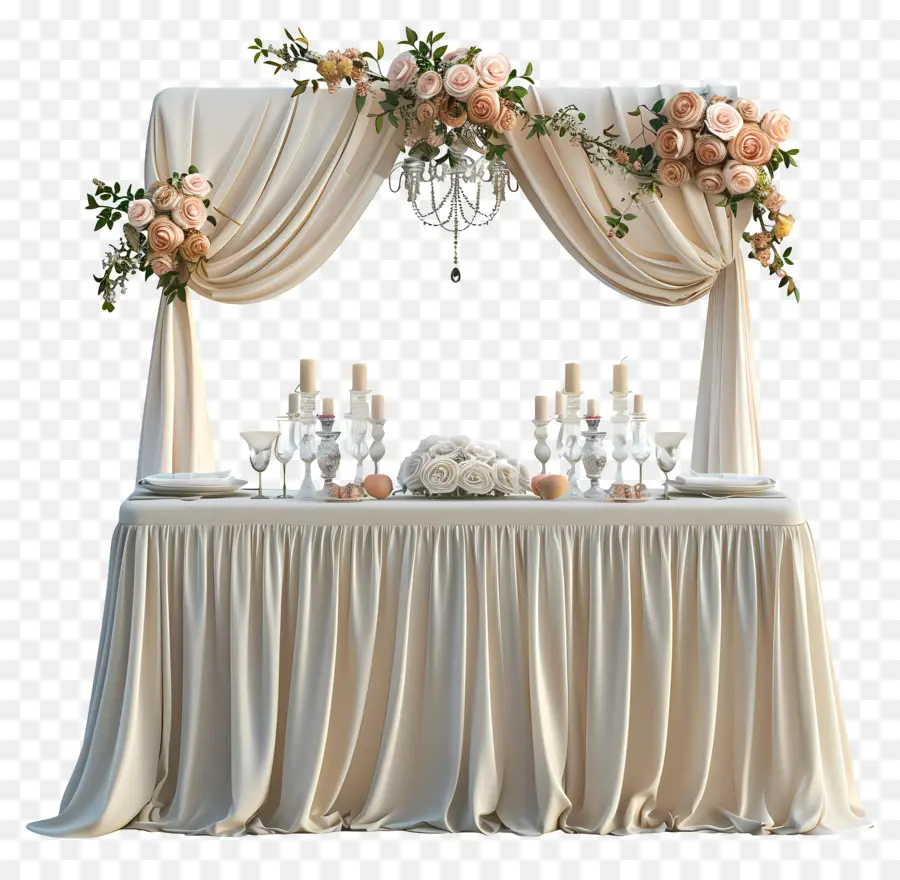 Свадебный стол，Украшения для свадебного стола PNG