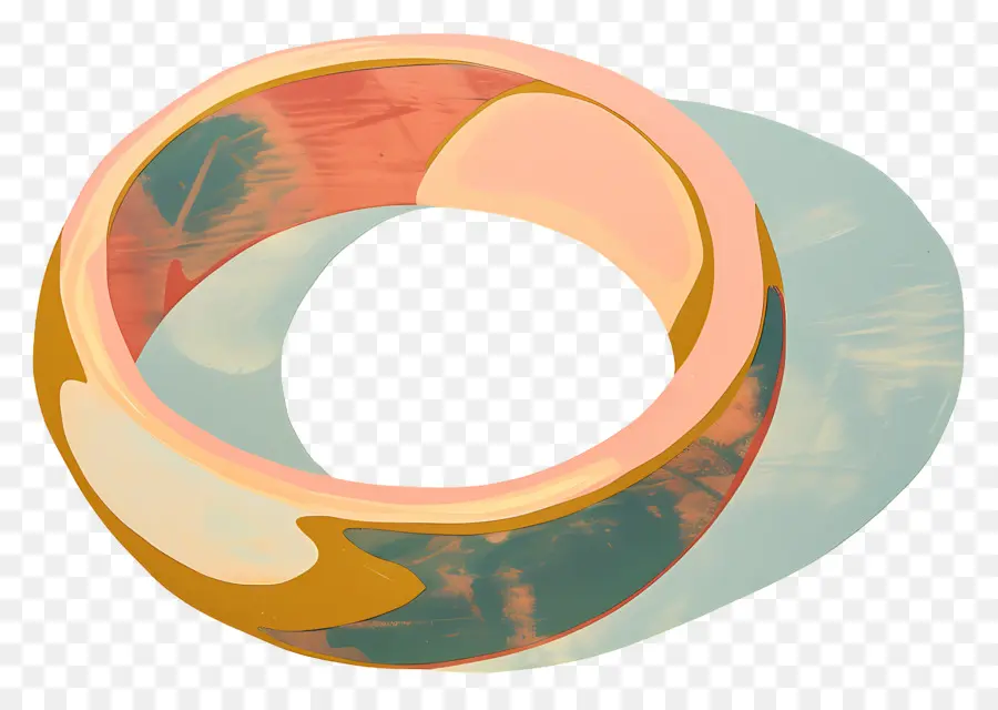 Кольцо，розовое и зеленое кольцо PNG