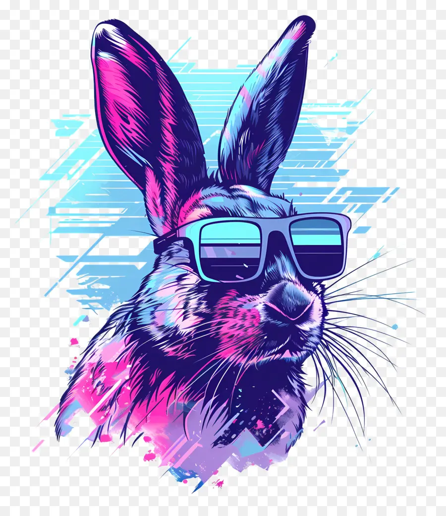 Пароволная кролик，Vaporwave PNG