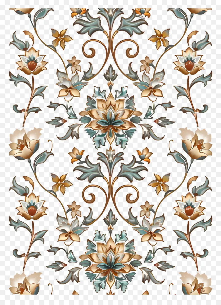 Исламский рисунок цветочной границы，Floral Pattern PNG