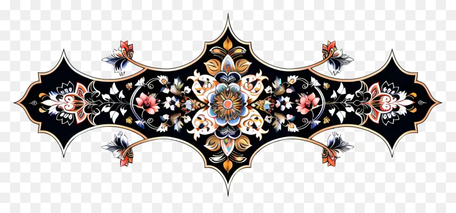 Исламский рисунок цветочной границы，Floral Pattern PNG