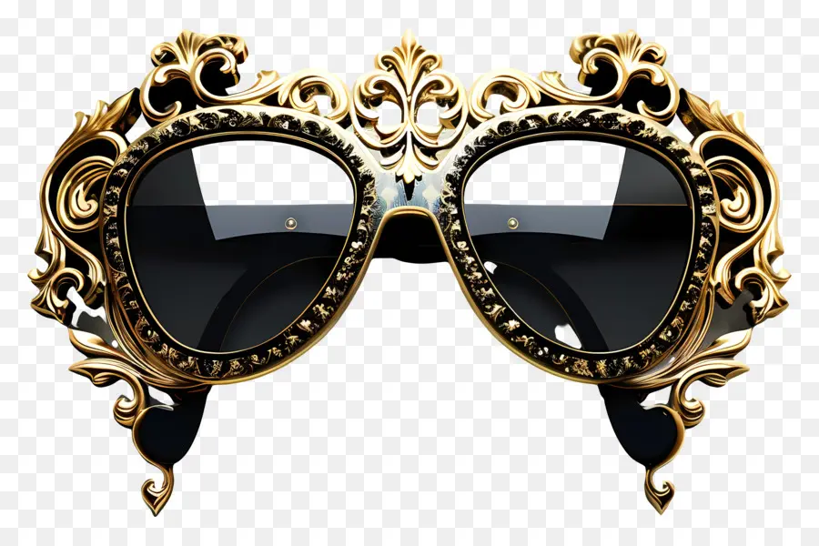 дизайн солнцезащитных очков，золотые очки PNG