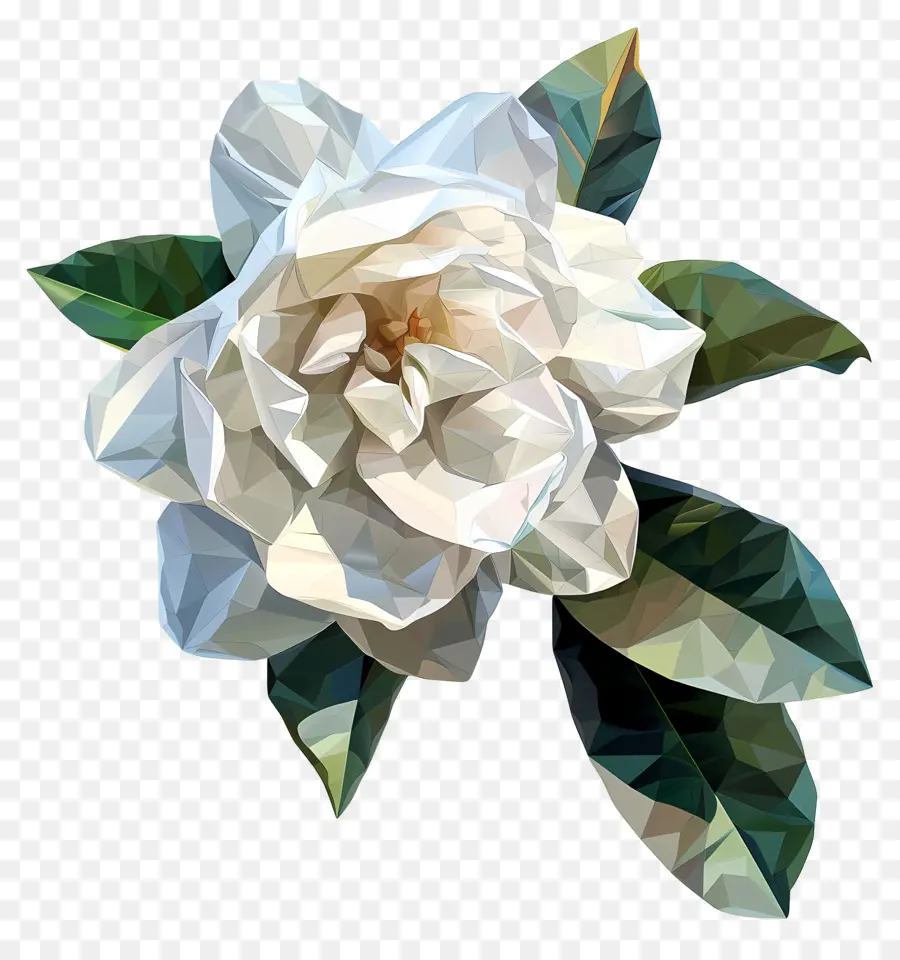 цифровой цветок，белая гардения PNG
