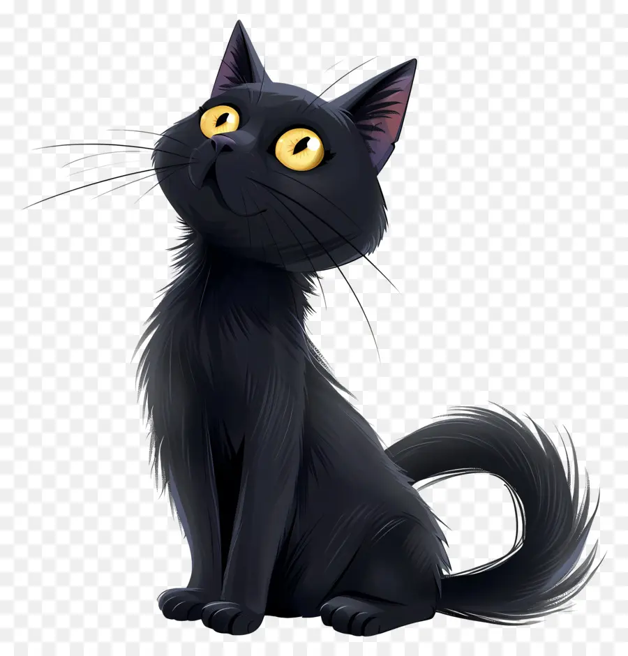 Черный кот，кошек PNG
