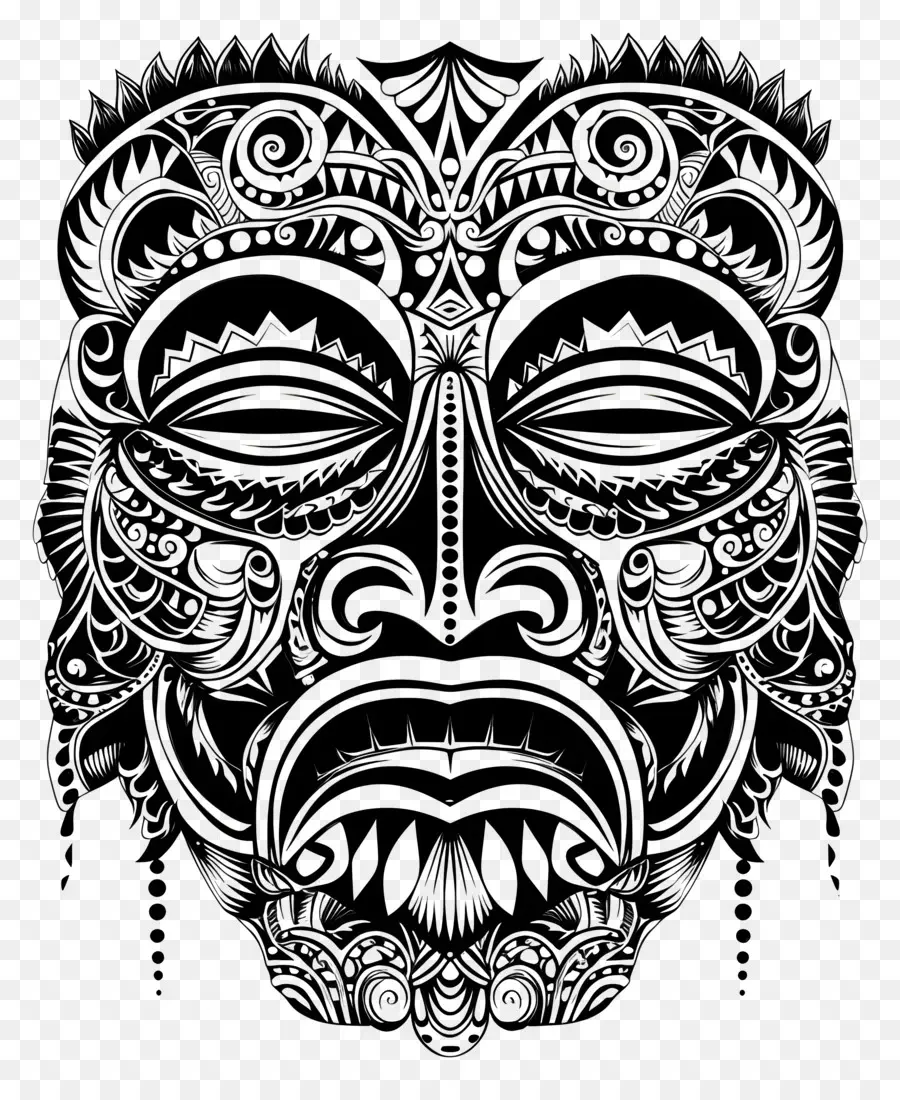 Полинезийская татуировка，Абстрактная маска PNG