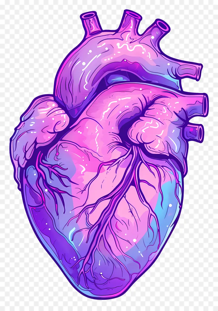 Пароволновое сердце，Человеческое сердце PNG