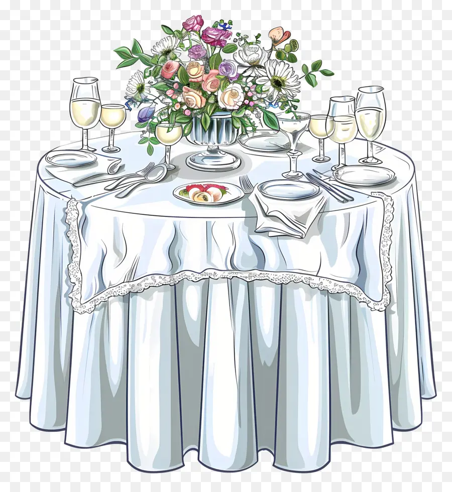 Свадебный стол，Романтический ужин PNG