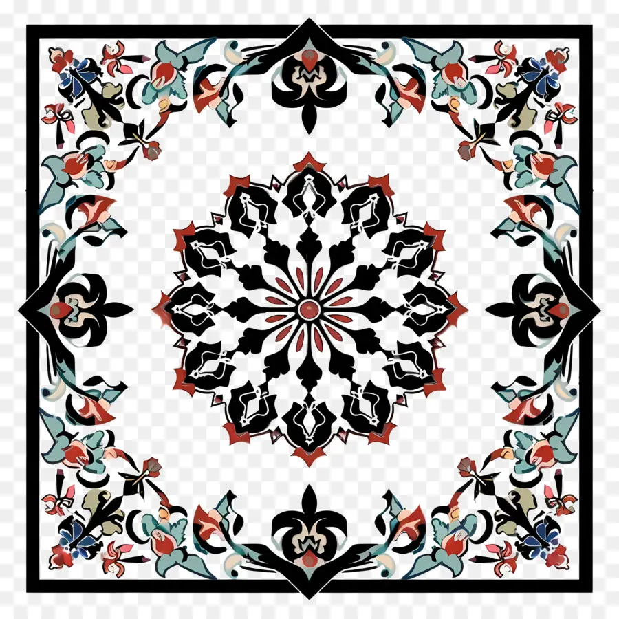 мотив граница исламская образец，Floral Pattern PNG