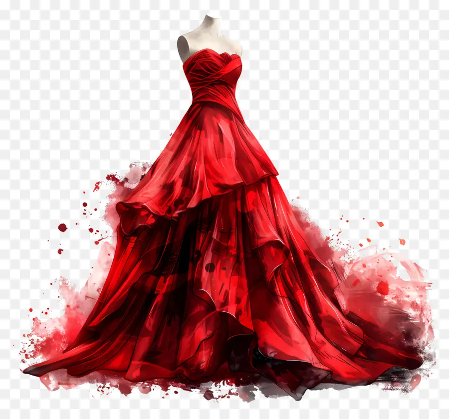 Красное свадебное платье，Красное вечернее платье PNG