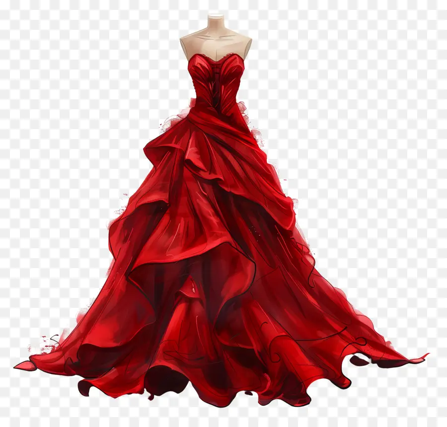 Красное свадебное платье，красное платье PNG