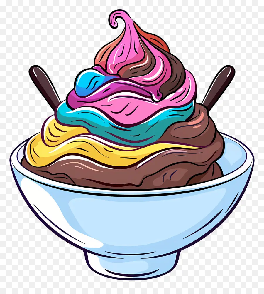 Шоколадное мороженое миску，Мороженое PNG