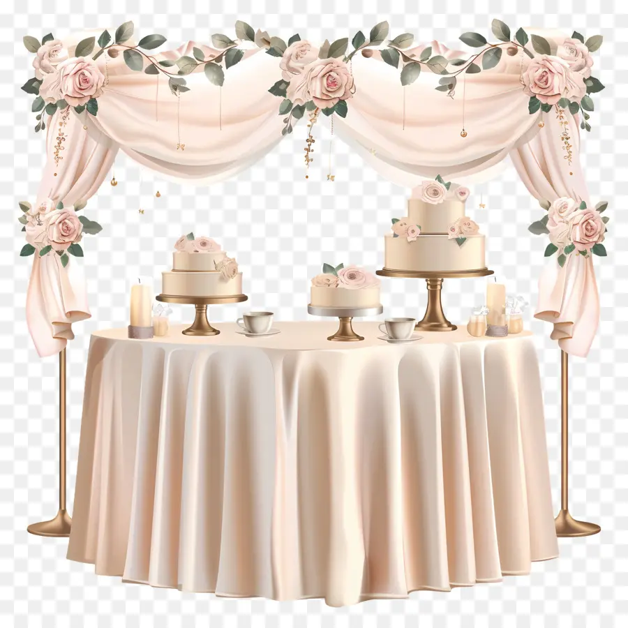 Свадебный стол，Свадебные торты PNG