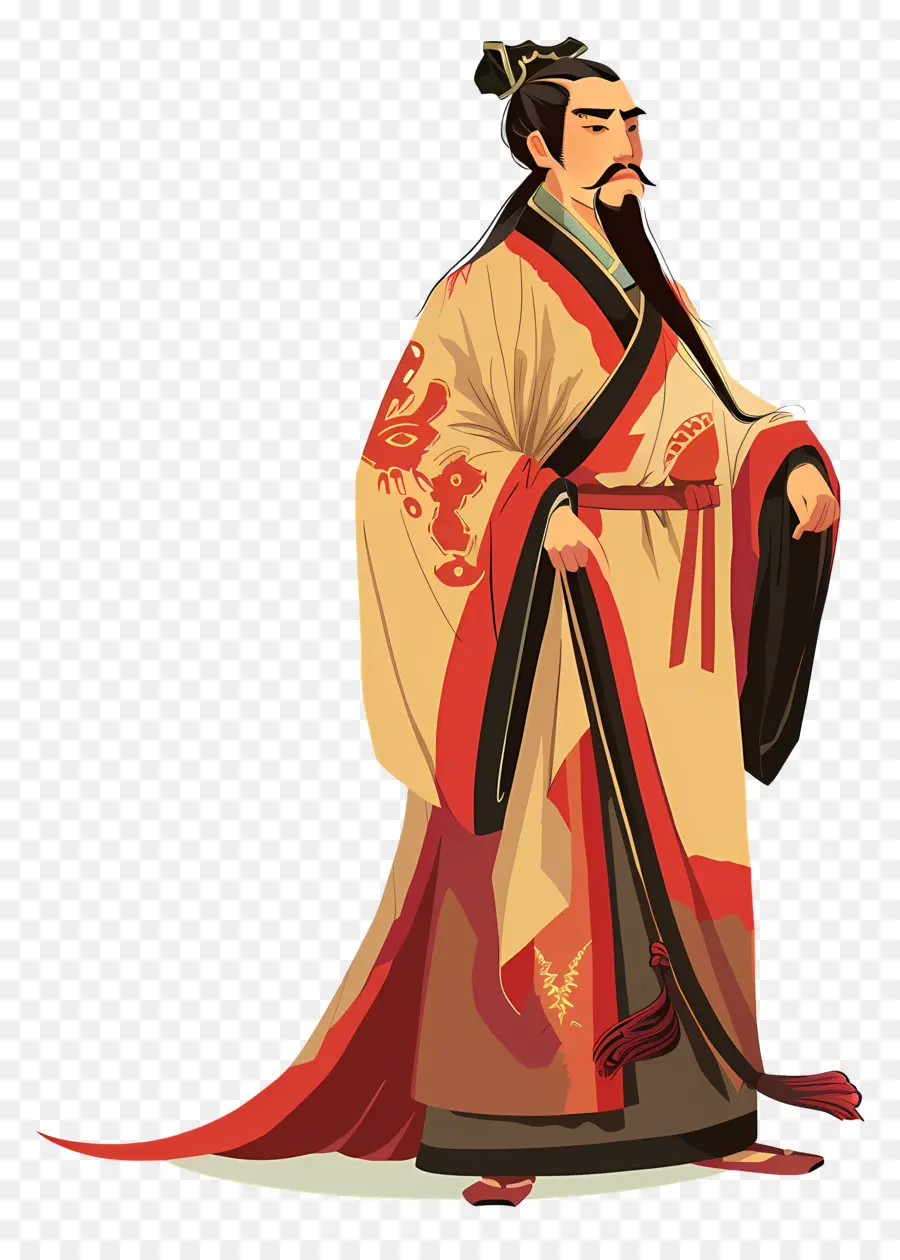 цюй Юань，Древний китайский костюм PNG