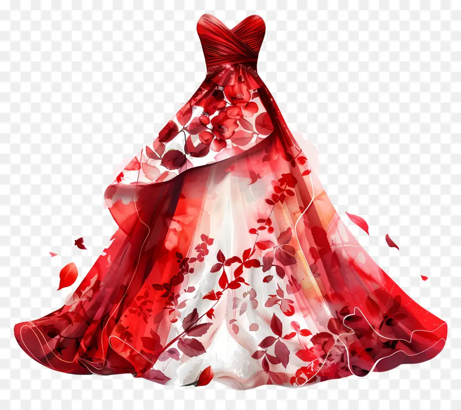 Красное свадебное платье，красное и белое платье PNG