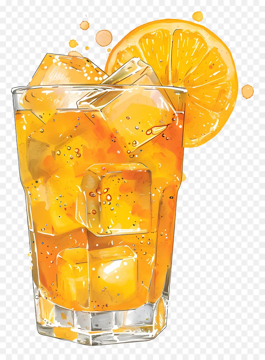 Холодный чай，апельсиновый напиток PNG