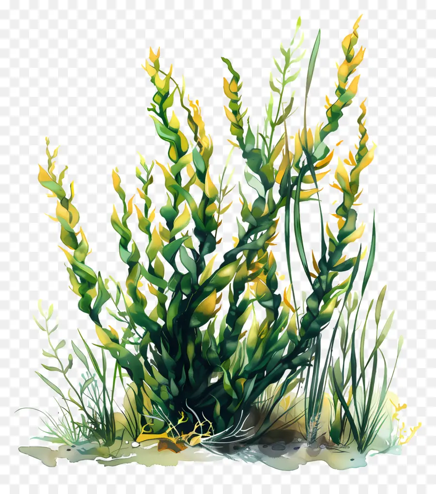 водоросли водорослей，акварельная живопись PNG