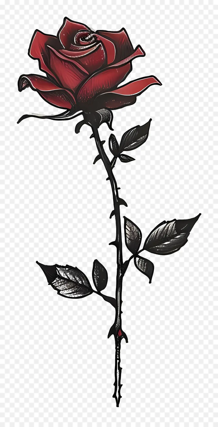 Татуировка Роза，красная роза PNG