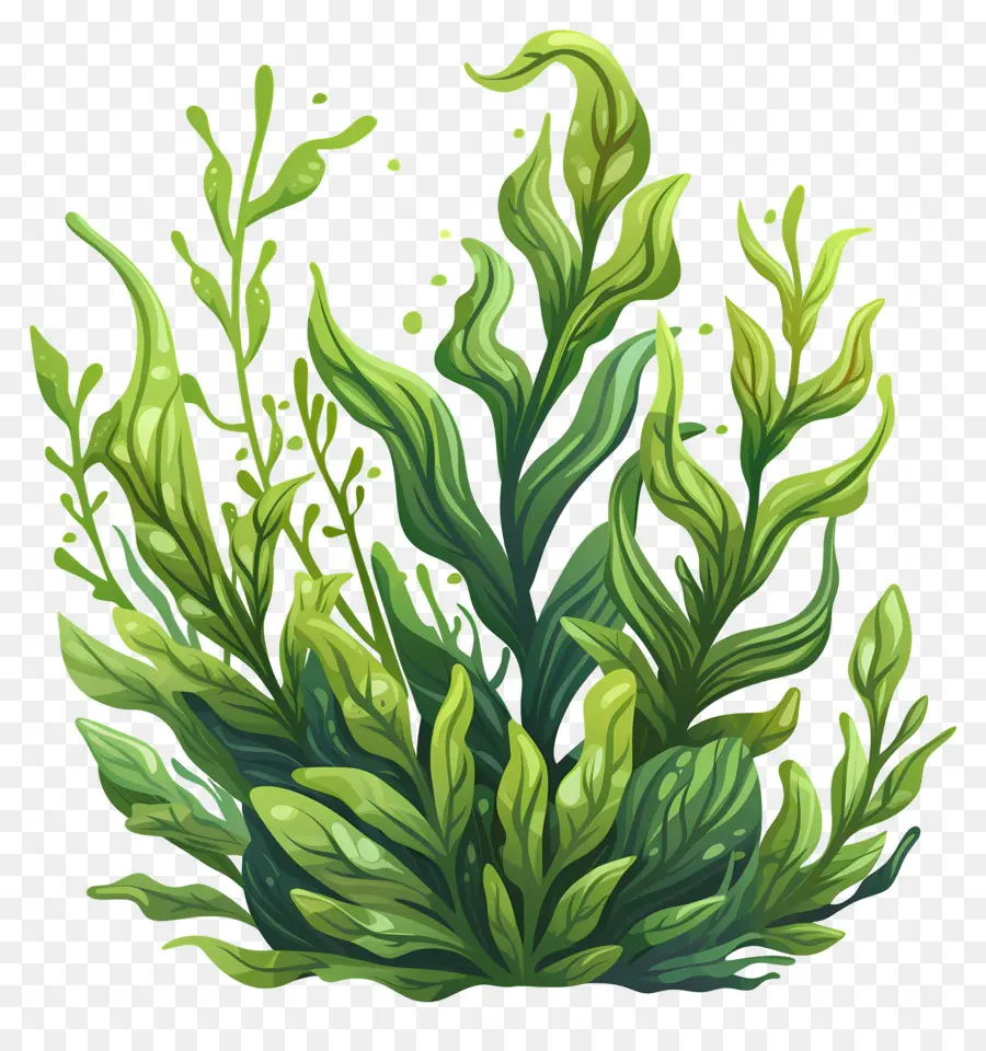 подводные морские водоросли，зеленые растения PNG