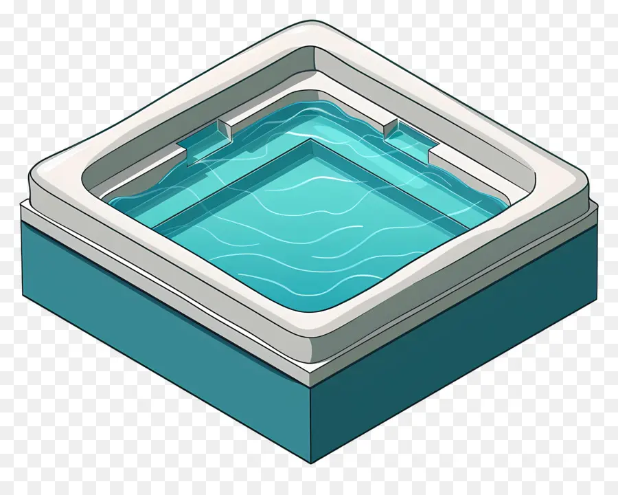 Плавательный бассейн，синий и белый PNG