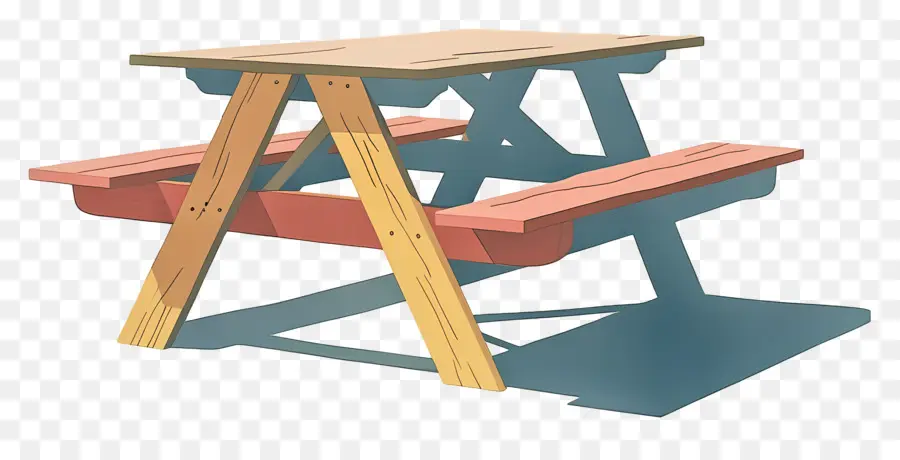 Стол для пикника，деревянная скамья PNG