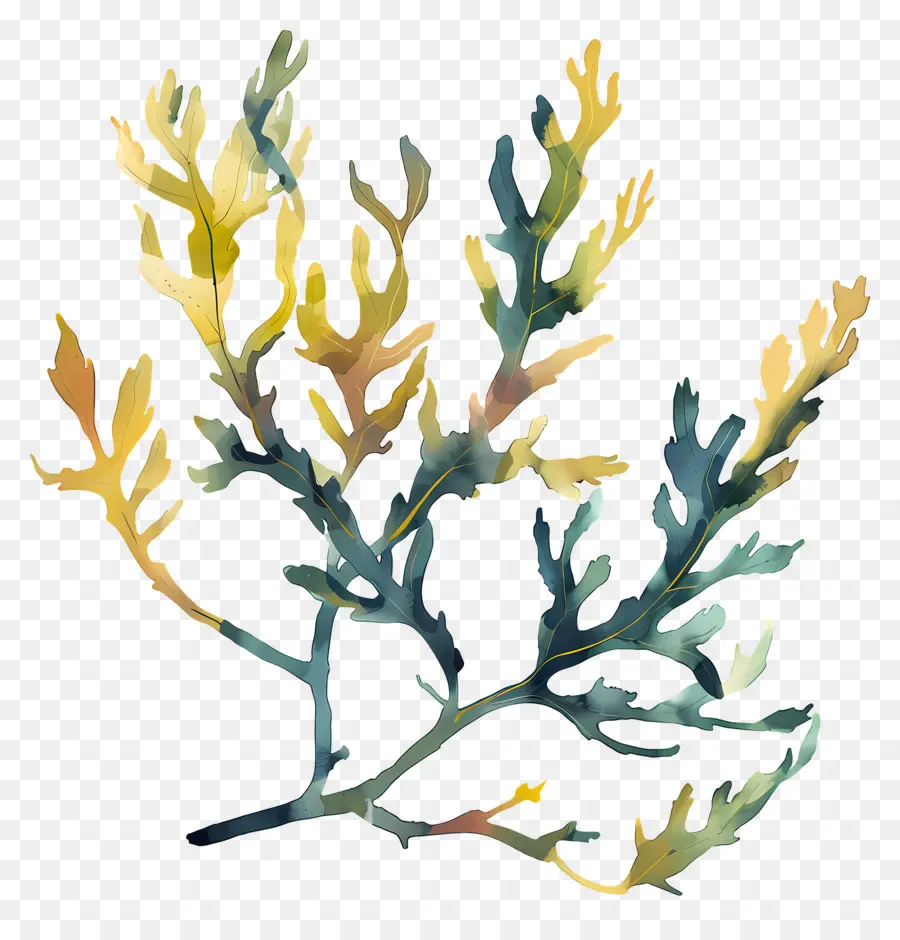 Seaweed，акварельная живопись PNG