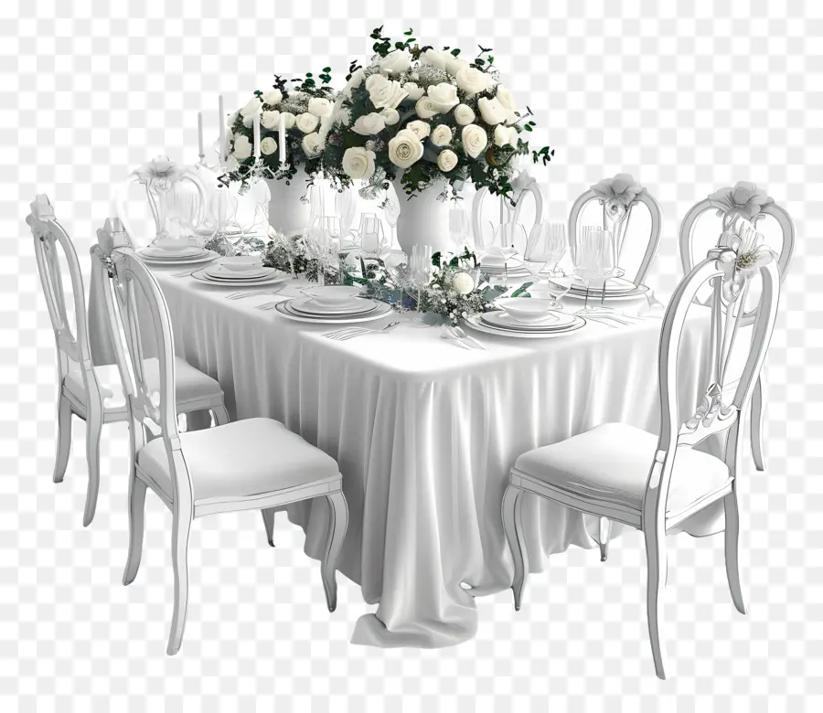 Свадебный стол，сервировка свадебного стола PNG