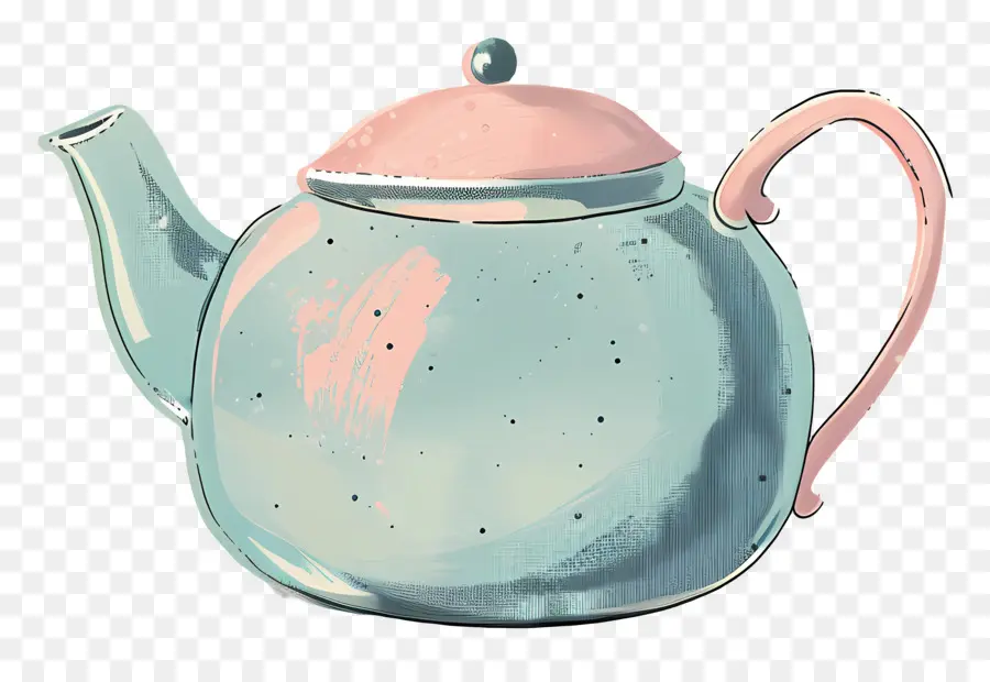 Чайничек，синий и розовый PNG